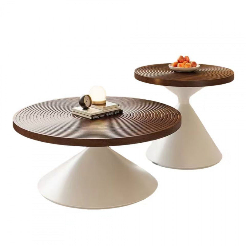 Carbon steel round coffee table - living room, home, small apartment,  new minimalist mid-century modern simple small round table