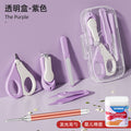 Lf-transparent box set-purple + luminous ear picks + baby cotton swabs