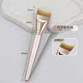 Crescent-shaped wooden handle powder bottom brush, curved, non-powder, ultra-thin mask brush, light and compliant, no brush marks, powder bottom brush, makeup brush