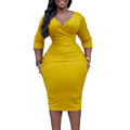 D3217  independent station foreign trade women's v-neck elegant hip-covering ol tongle african large size cross-border dress