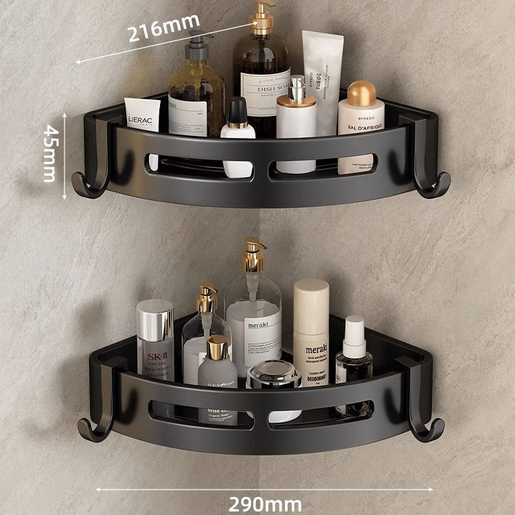 No-drill bathroom shelf - wall mounted corner basket for towels, soap, and more