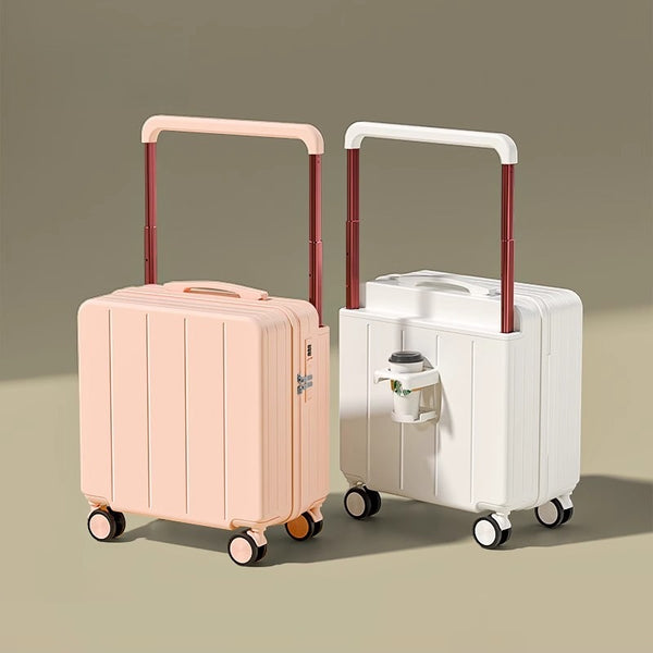 Wide trolley suitcase High value women's 2025 new multi-function password trolley case 18-inch boarding suitcase