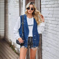 trade  european and american clothing  new arrival single-breasted denim vest vest casual waistcoat