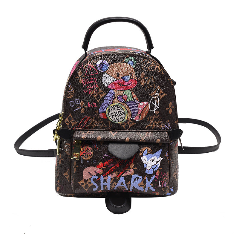 Bags: new 2025 collection - mori girl style cartoon bear quirky & unique casual travel backpack - pu leather