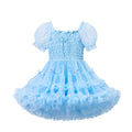 Lingfeng clothing girls' puff sleeve dress -  summer collection - stylish bowknot cake dress for children's day