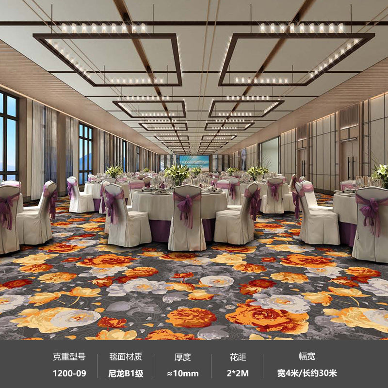 Hotel nylon 1200g banquet restaurant club room ktv suite soundproof commercial carpet thickened