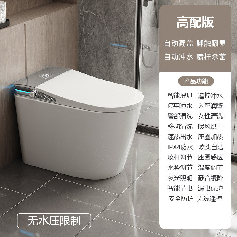 Smart toilet seat - fully automatic, integrated voice control, dual water supply, home use, no water pressure required, instant heating, built-in bubble function