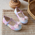 new gradient rainbow sequin girls' princess shoes - mesh rhinestone bow velcro soft sole kids' shoes