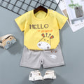Kids' short-sleeve set: 100% cotton boys' t-shirt & baby summer outfit - girls' shorts, infant clothing, wholesale summer apparel