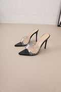 Pointed-toe stiletto sandals with rhinestone embellishments, transparent design, women's summer 2026 new arrivals, high-heeled outerwear, fashionable and versatile, trending online style