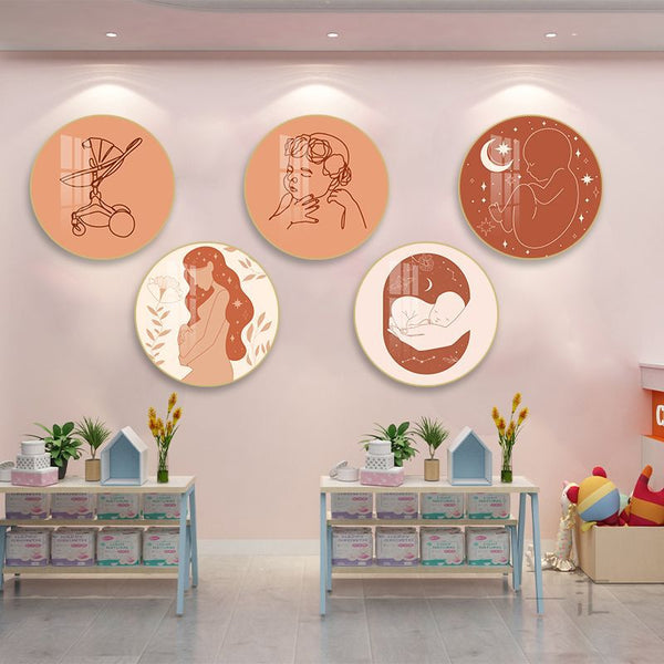 Confinement Center Wall Decoration Painting Maternal and Infant Room Modern Simple Maternity Store Infant Swimming Pool Room Bedroom Painting
