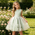 Amazon girls' sleeveless sundress with 3d floral appliqués - european & american style princess dress - in stock