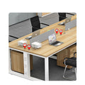 Modern minimalist office desk and chair set - computer desk, office partition, and long table for employees