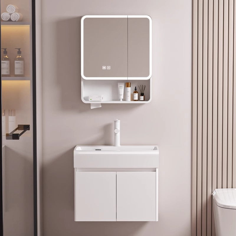 Small apartment circular arc bathroom cabinet deepened wash basin space honeycomb aluminum washbasin cabinet combined toilet washbasin