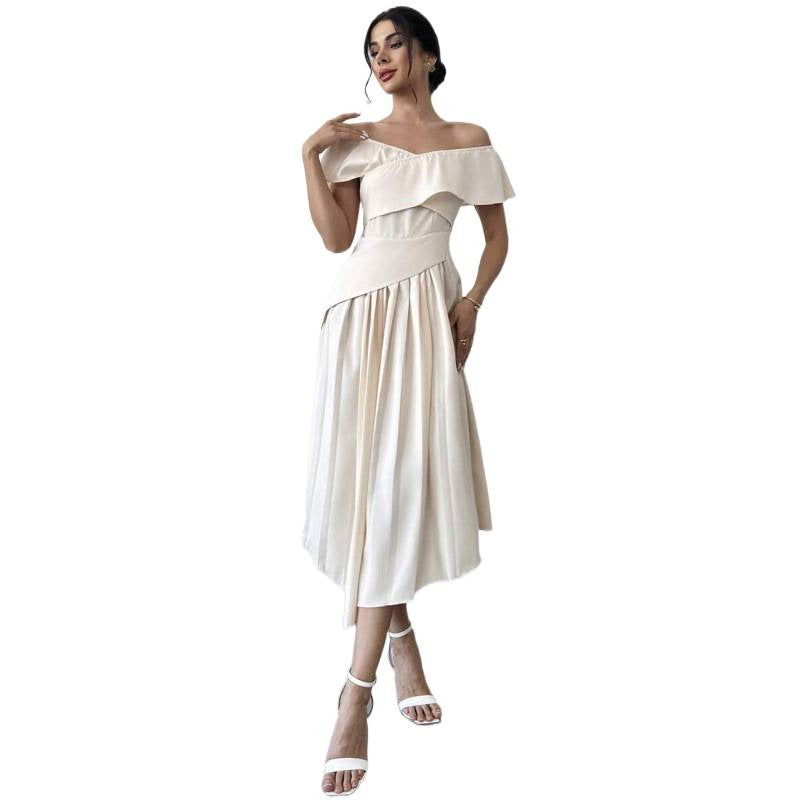 summer new arrival: elegant, exquisite, and romantic one-shoulder irregular dress for weddings, proms, and parties