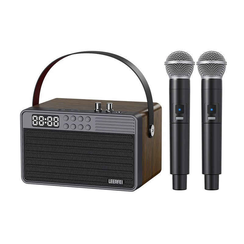 E-4113 wireless bluetooth speaker - all-in-one home karaoke machine with built-in microphone for singing, outdoor use, and trendy karaoke fun