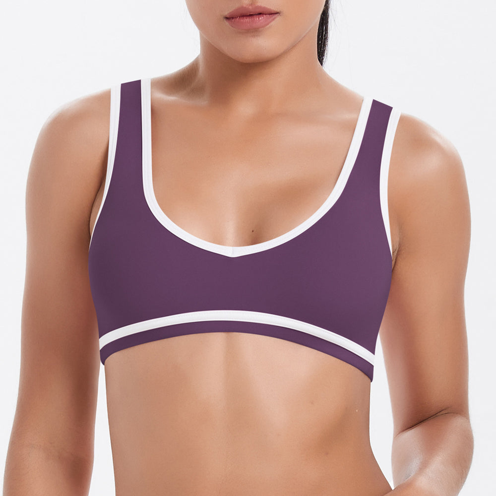new color block criss-cross fitted brushed high-stretch yoga set - 5-piece running, fitness, and breathable training outfit