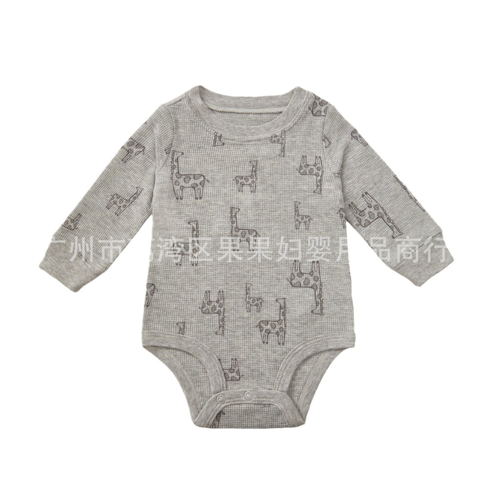 Export original baby clothes waffle grids infant baby clothes boy triangle khaki newborn bottom clothes