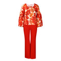D3289 european and american style women's clothing  new ol fashion printed long sleeve top and wide leg pants two-piece set african outfit
