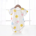 Baby bodysuit summer unisex infant short sleeve romper newborn pure cotton triangle onesie lightweight crawling suit