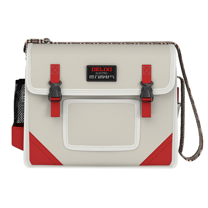Delixi Electric and Electrical Special Shoulder Messenger Bag Multifunctional Maintenance and Installation Wear-resistant Thickened Canvas Toolkit
