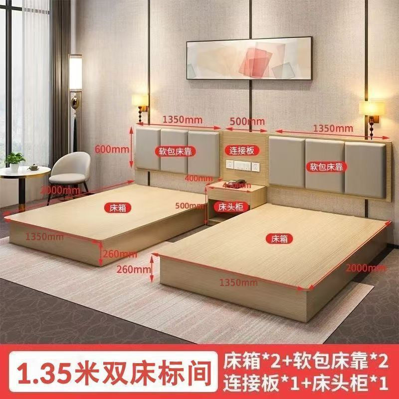 Hotel furniture: standard room beds - complete set for b&bs, apartments, guest rooms, and budget hotels - double beds