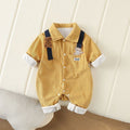 Spring & fall bear infant double layer baby clothes baby newborn style romper one-piece cute long sleeves trendy