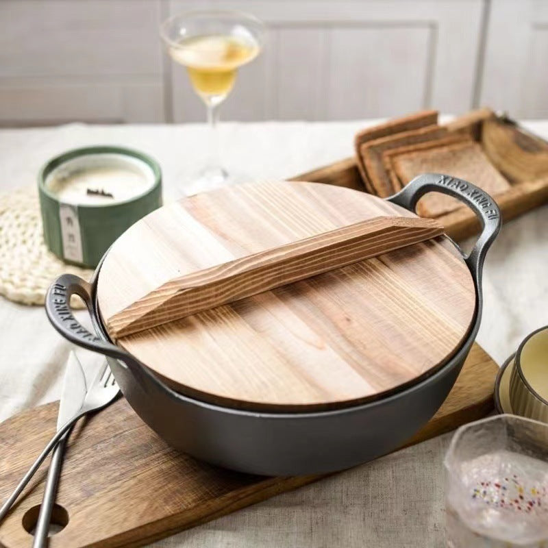 Cast iron pot saucepan household uncoated non-stick old-fashioned pig iron hanging thickened soup pot manufacturer Japanese-style pot ingot pot