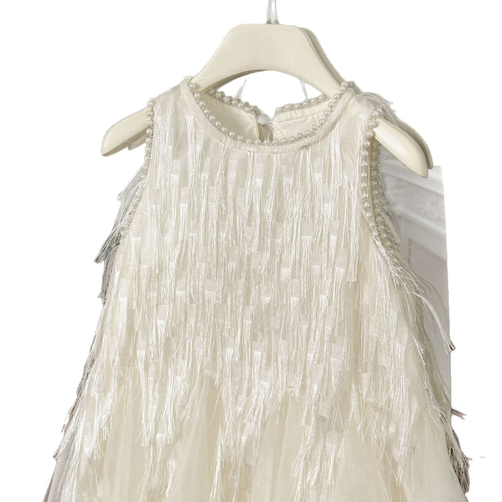 Girls' tassel tank dress - new summer  collection - kids' formal dress - summer outfit - girls' mesh princess dress - stylish & chic