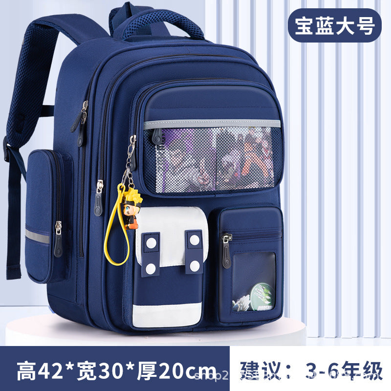 New children's schoolbag for primary school students in grades 1-6, burden reduction and spine protection, large-capacity men's and women's backpacks.