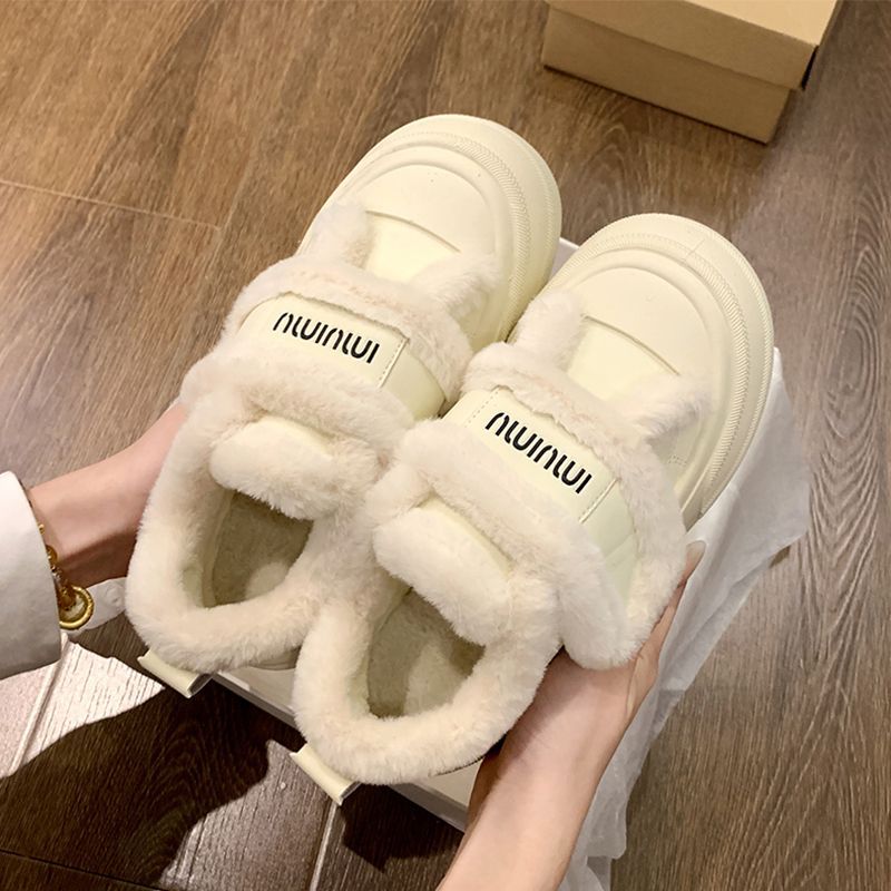Best sellingthick solevelcro cotton shoes winter 2026new arrivalfleece-linedthickened fur shoes heattechplatform shoes for women
