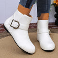 plus sizefashion chelsea large ring buckle side zipper boots fall and winternew arrivalpure colorflats cross-border fashion boots