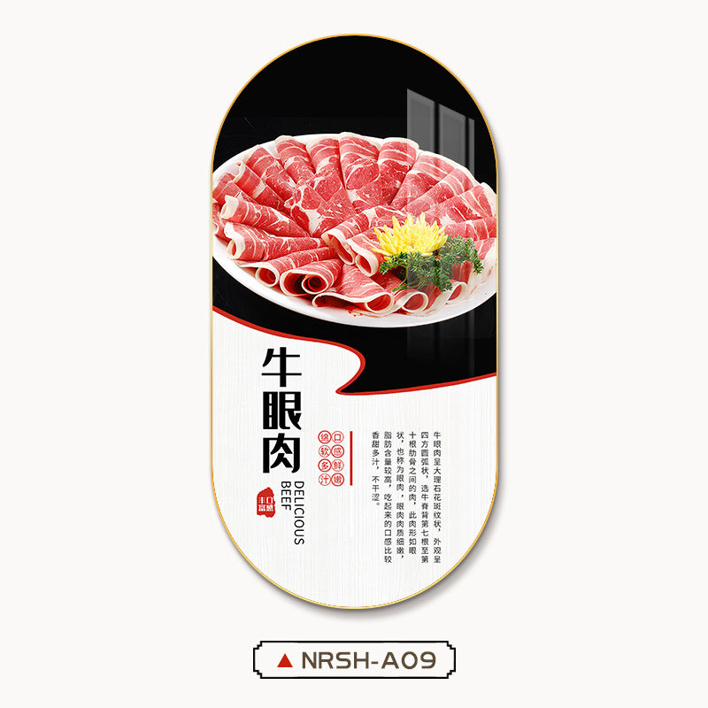 Chaoshan beef hot pot shop decorative painting beef part map poster mural hotel box restaurant barbecue shop hanging painting