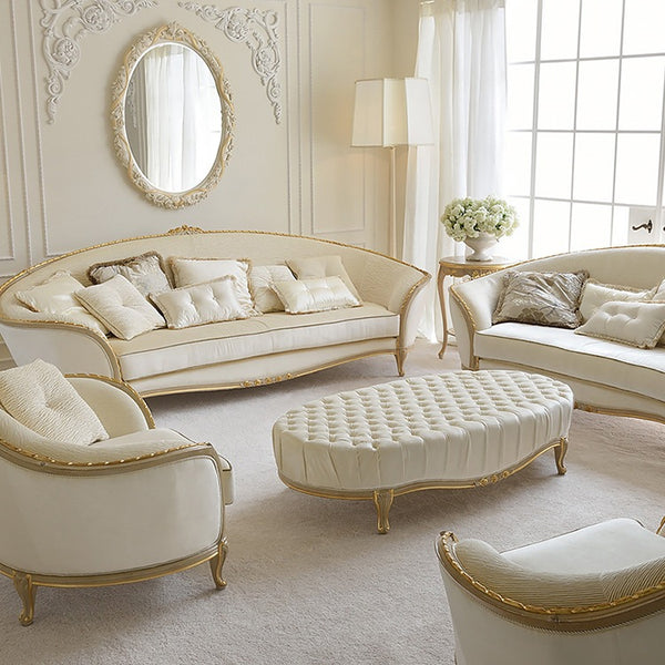 Hot-selling American solid wood carving fabric living room sofa combination neoclassical creative curved European sofa
