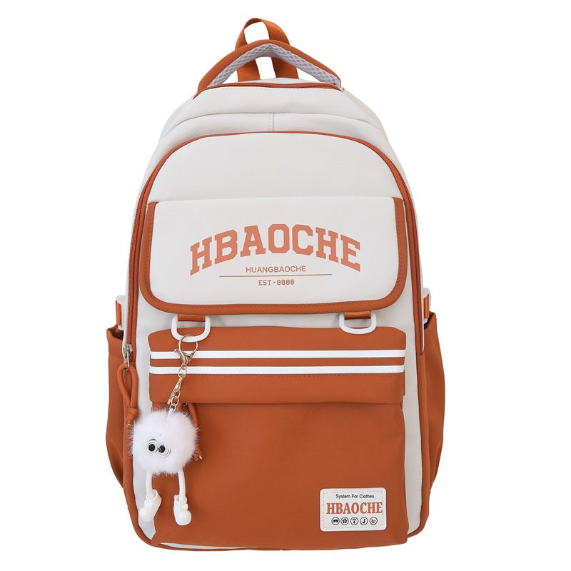 Cross-border new schoolbag female Korean version contrasting colors small and fresh junior high school backpack campus simple large-capacity backpack