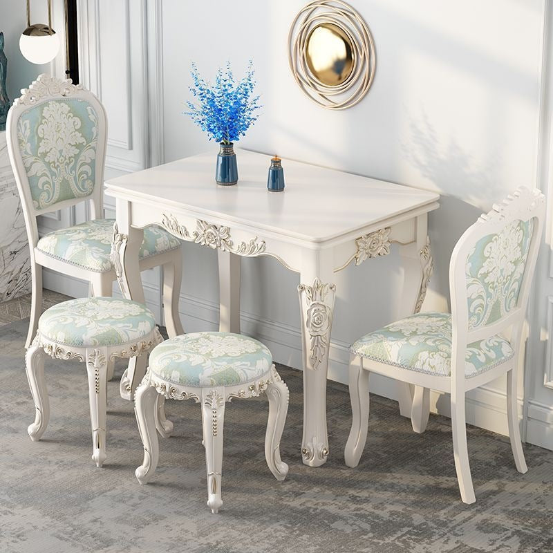 Dining table for home, small apartments, minimalist modern glass and solid wood folding rectangular dining table, european style dining table and chair set