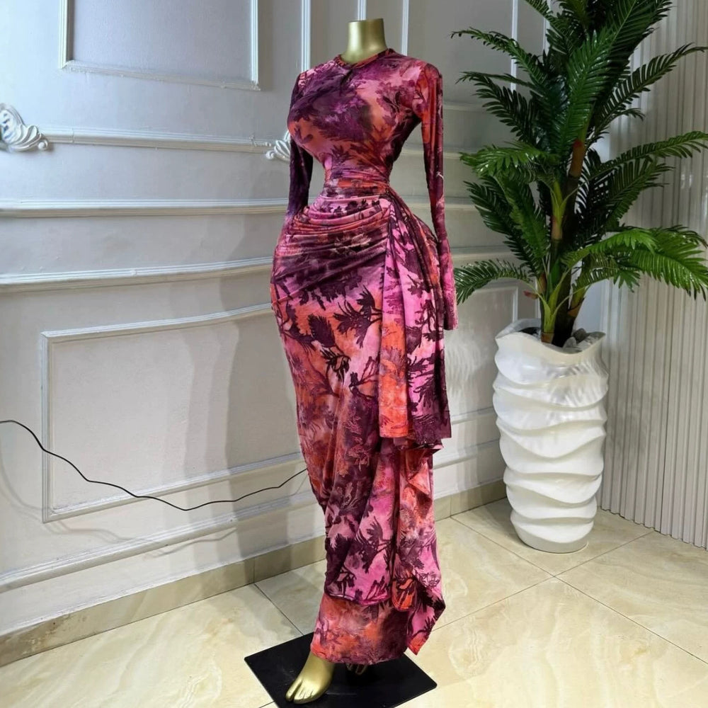 african women's fashion:  summer new arrivals - sexy & elegant printed cutout ruched bodycon dress