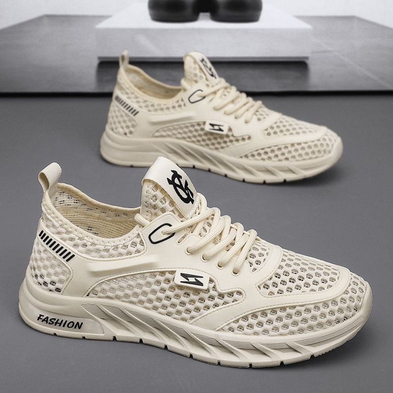 Men's winter 2025 new collection: breathable, hollow-out casual mesh shoes - versatile, soft sole, durable, running, mesh athletic trendy sneakers