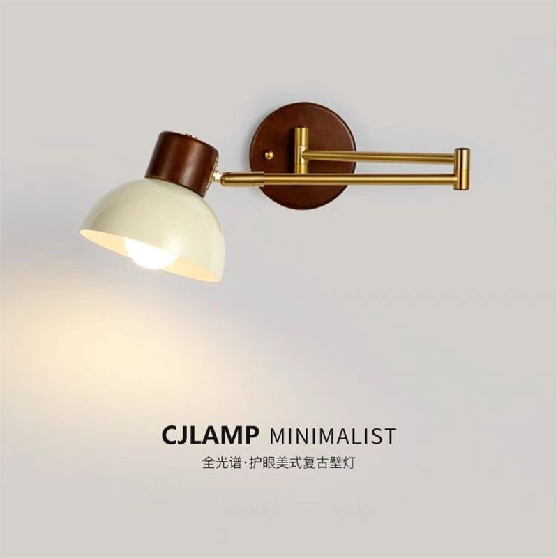 Bedside wall lamp hanging wall lamp creative casual study learning foldable telescopic rotate rocker arm lamp