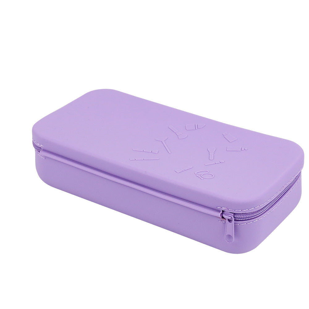 Silicone magnetic suction glasses storage bag outdoor with lanyard makeup brush zipper storage bag scratch-proof dust-proof storage bag