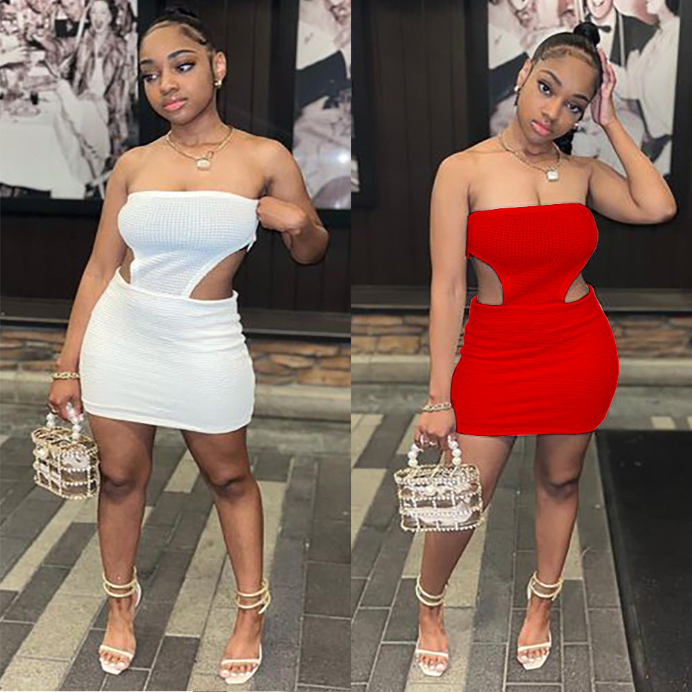 European and american cross-border women's fashion:  autumn  street style sexy off-the-shoulder mini dress