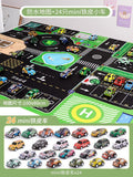 【tinplate car basic set】24-piece tinplate car set + city traffic mega map
