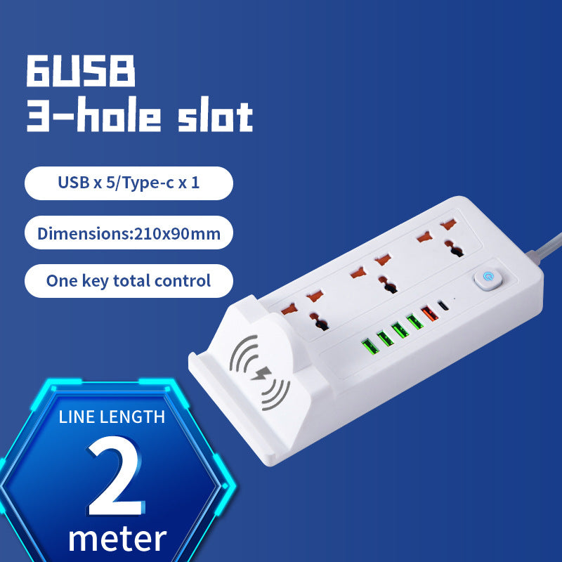 Wireless charging socket british standard usb plug strip european standard american standard international universal hong kong universal british american british pd