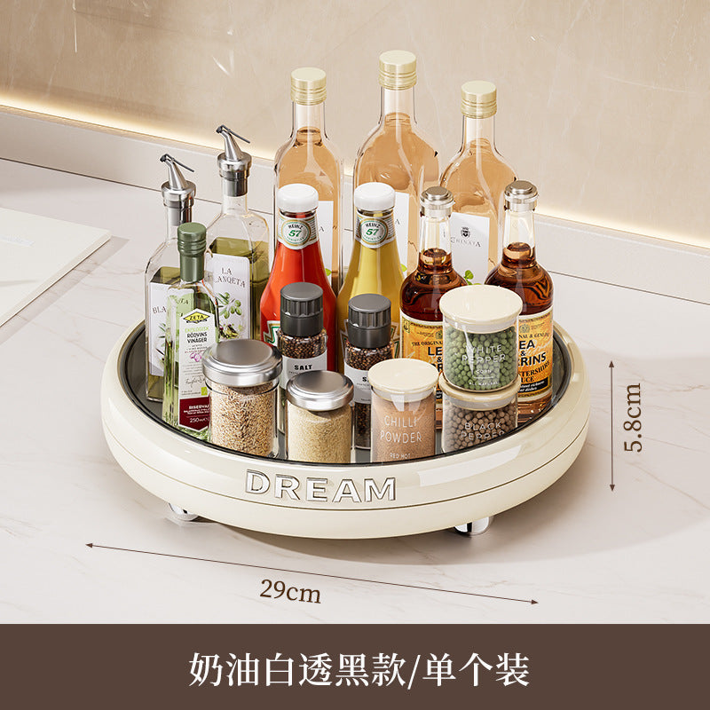 Rotatable seasoning storage tray Multifunctional seasoning rack Household seasoning storage box Kitchen storage finishing rack