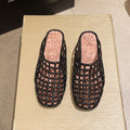 Transparent crystal shoes flats toe-cap half slippers for women outwear2025new arrivalcut out mesh shoes jelly shoes fashion sandals