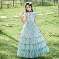 Girls' chiffon dress - floral print, country style, fresh and flowy, suspender dress, chic and stylish, new  long dress