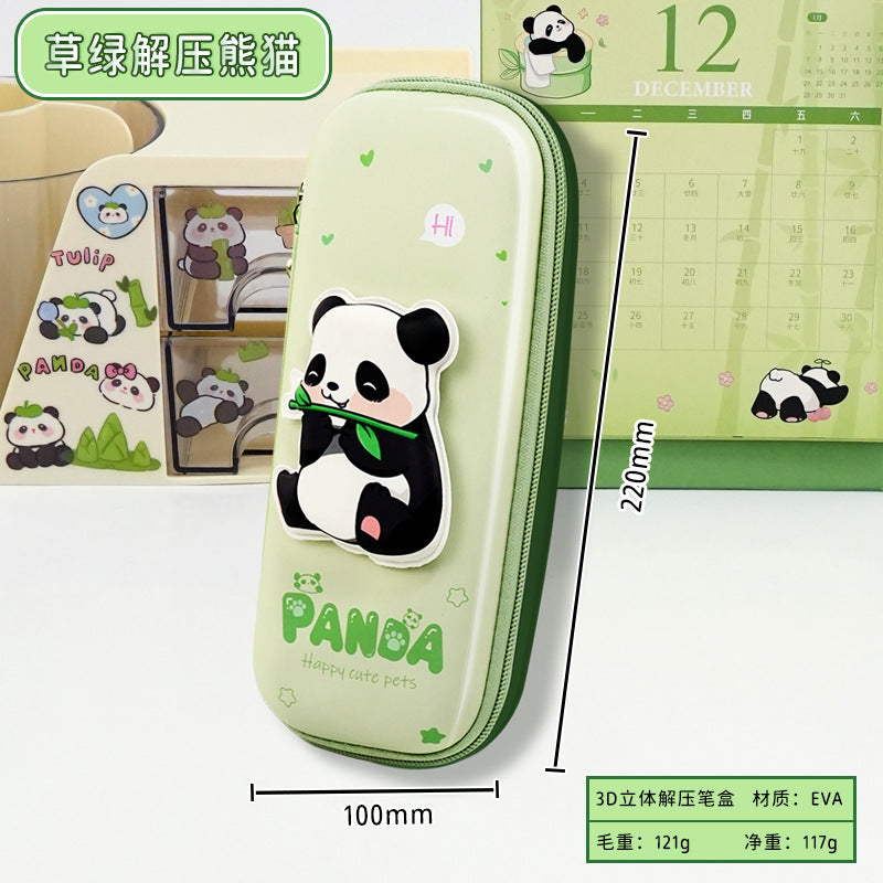 Factory direct sales 3D decompression Korean version creative multi-function large-capacity pencil case kindergarten cartoon cute pet stationery box