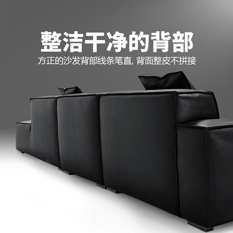 Leather shuoyuan genuine leather sofa casual first layer cowhide leather sofa living room for home tofu block straight row sofa