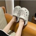 Women's clogs summer outwear fashioneasiest for matchthick solenon-slip heightened toe slippers men's beach two-wear lightweight