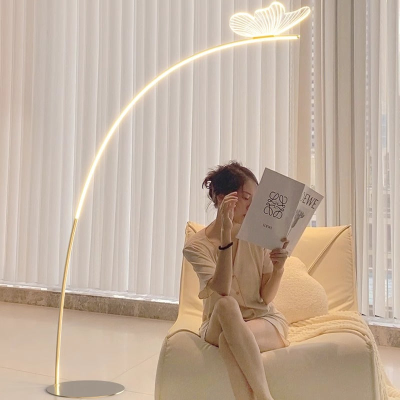 Butterfly floor lamp - stylish ambient lighting for living room, sofa side, bedroom bedside, and fishing - premium, light luxury, creamy style